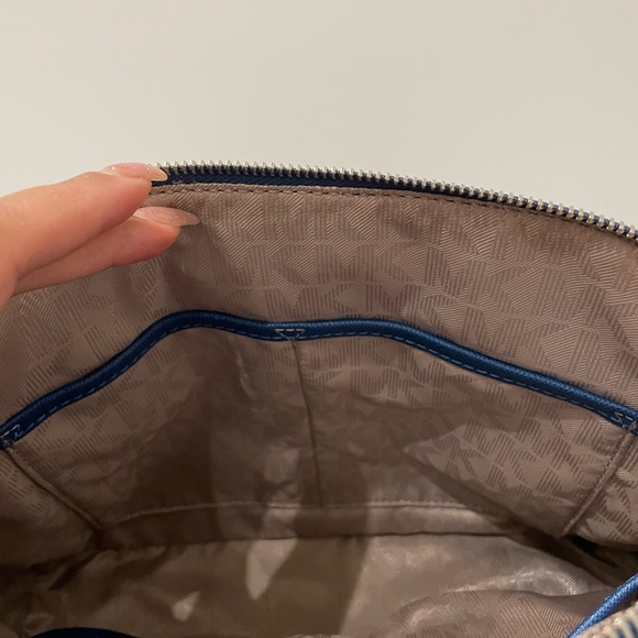 Michael Kors Steel Blue Satchel Leather Bag - Picture 9 of 11